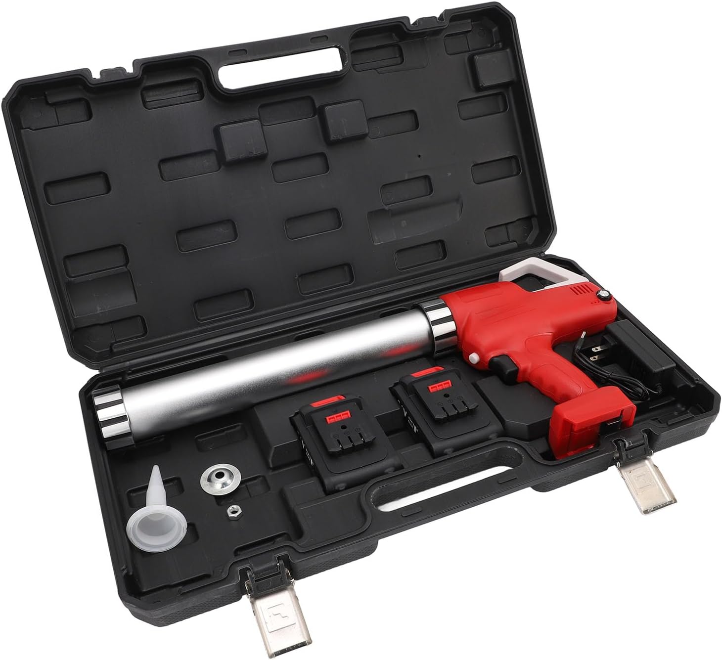 Adjustable Speed Portable Cordless Caulking Gun with User Friendly Anti Drip Function for 10oz 300ml Hard & 20oz 600ml Soft Adhesives, Stepless Speed Adjustment (US Plug)