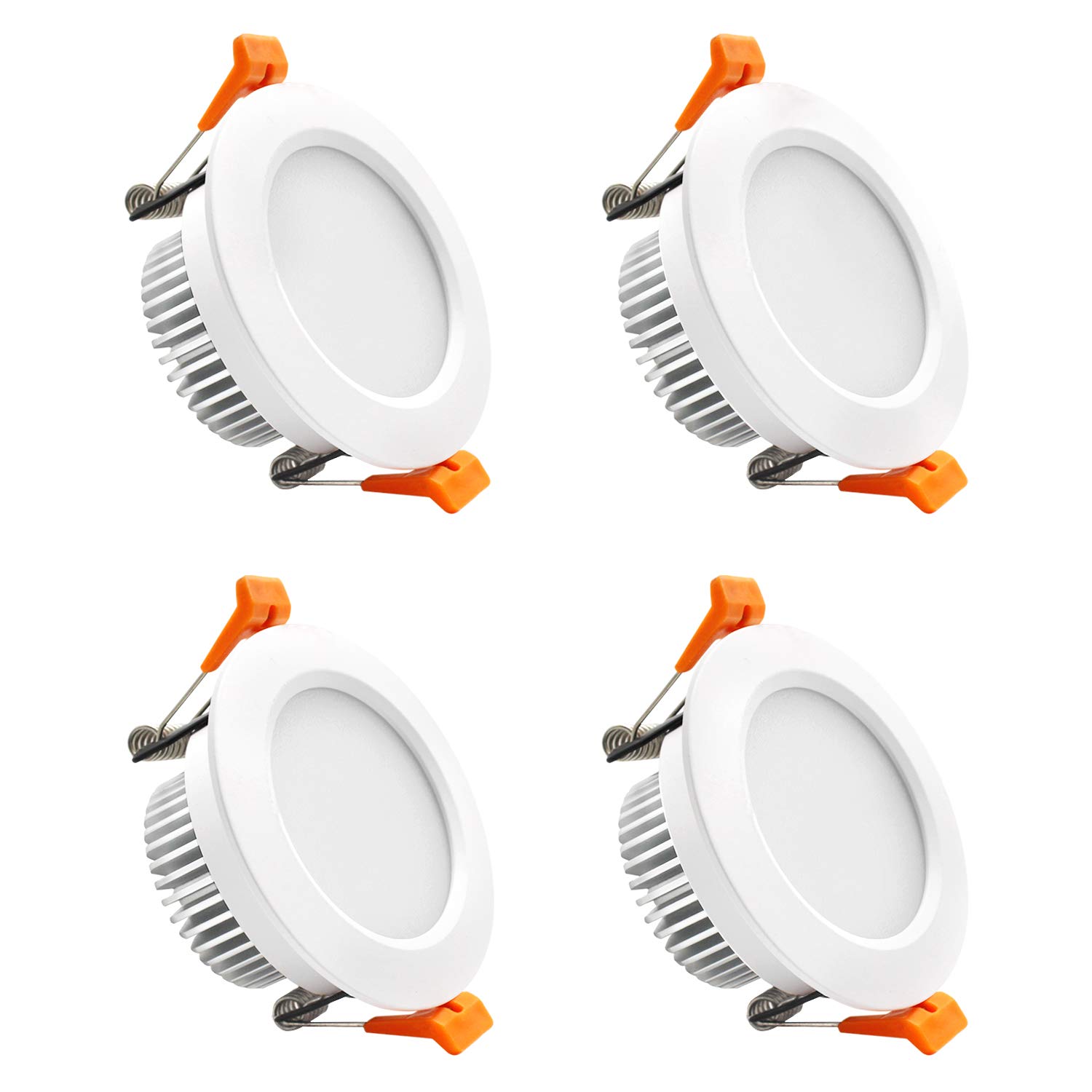 YGS-Tech 3 Inch LED Recessed Lighting Dimmable Downlight, 5W(40W Halogen Equivalent), 5000K Daylight White, CRI80, LED Ceiling Light with LED Driver (4 Pack)