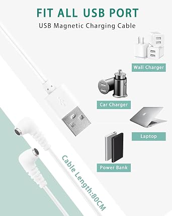 Fast Magnetic Charger Cord for Rose and Most Magnetic Massagers DC Charging Cable with 2-Magnet Connector