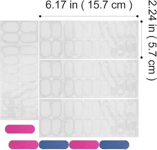 Miniatura 4 de FOMIYES 5 hojas de tiras de uñas de gel, calcomanías de uñas de gel semicuradas, envolturas de uñas transparentes con limas de uñas, tiras de