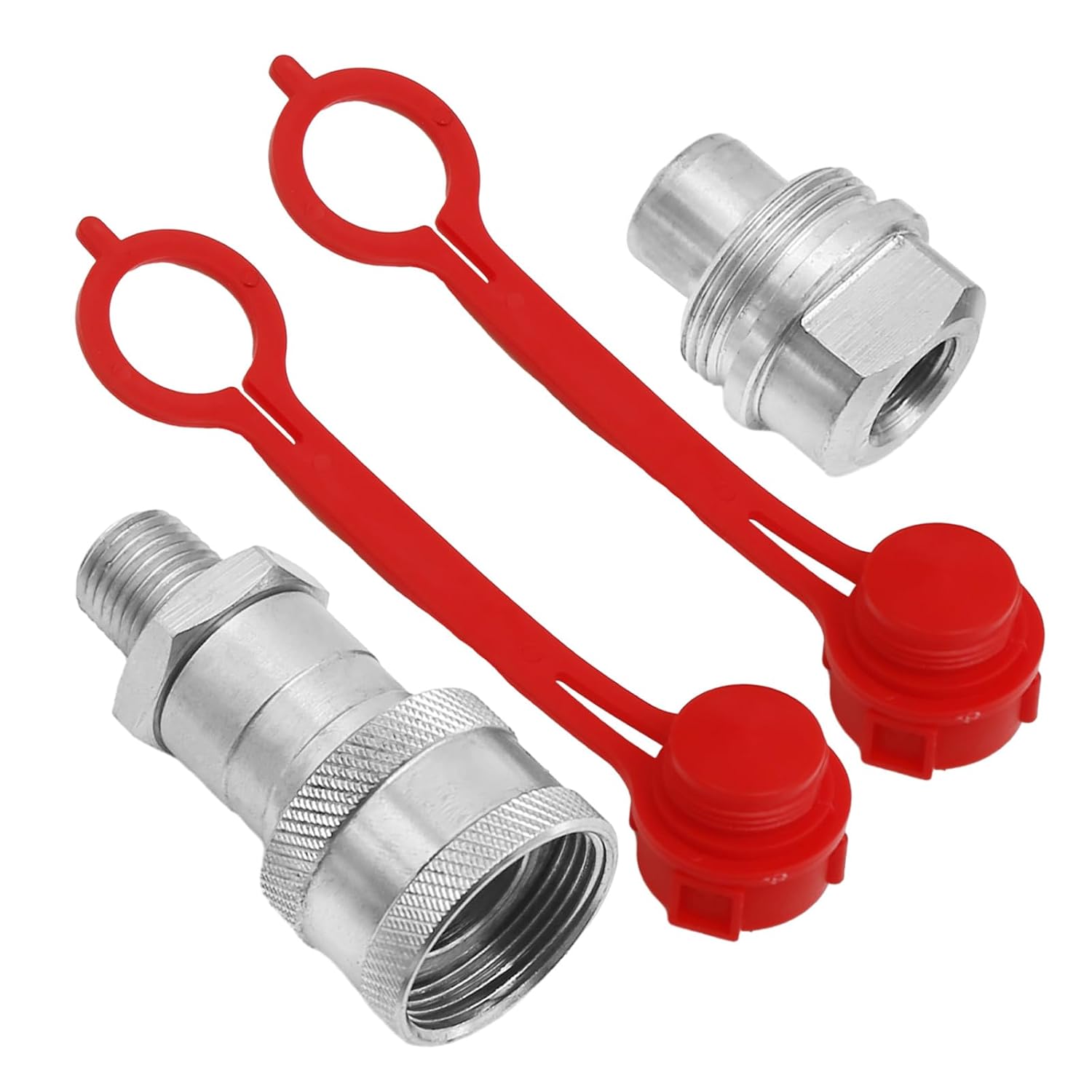 Ball Face Mount Fitting 1/4" NPT With 2 Dust Caps A-630 10,000 PSI High Pressure High Flow Connect and Disconnect Hydraulic Quick Couplings