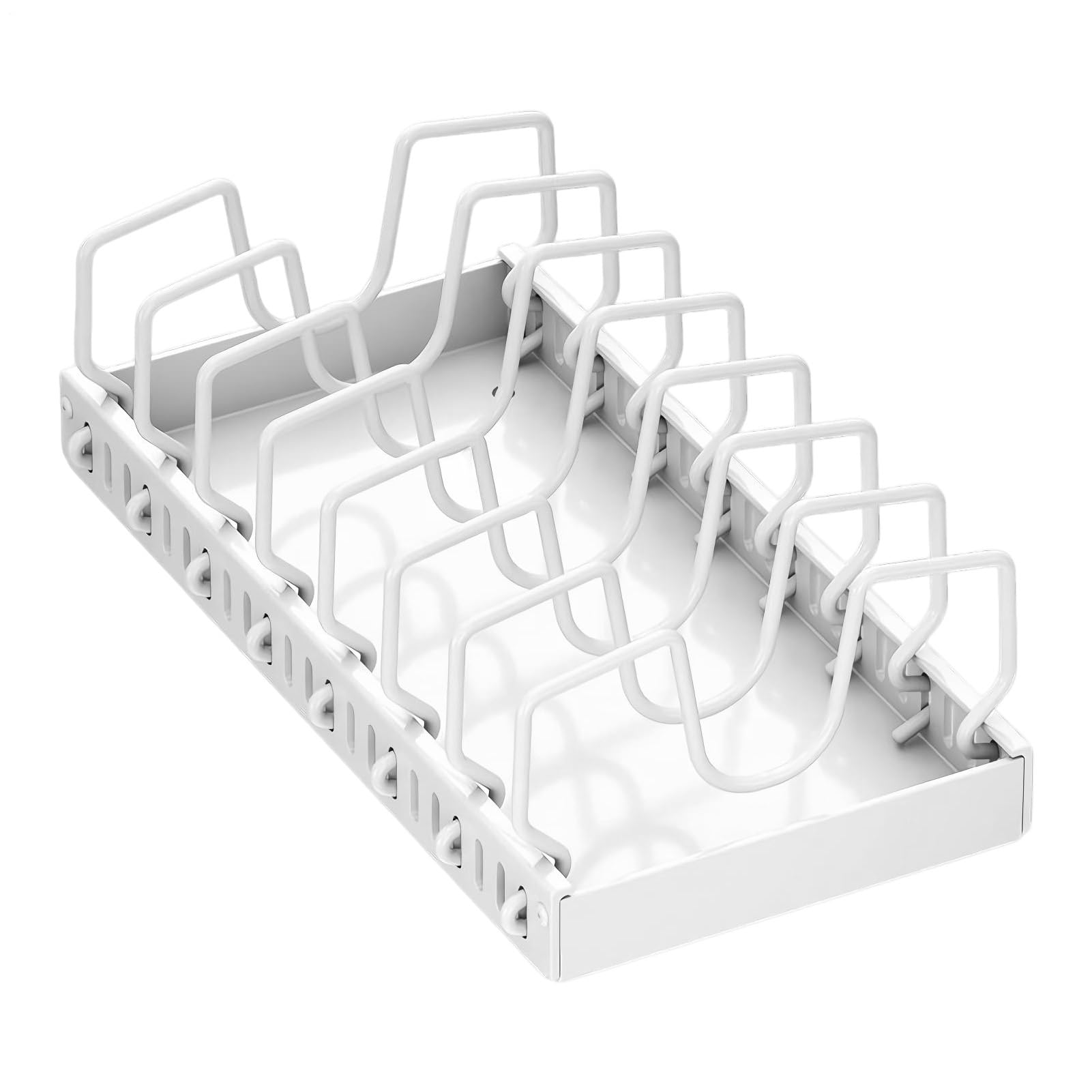 Organizer per pentole, con puleggia regolabile per coperchio, soluzione | per organizzare, pentole, portaoggetti scorrevole adesivo per armadietti, dispense camper, portautensili