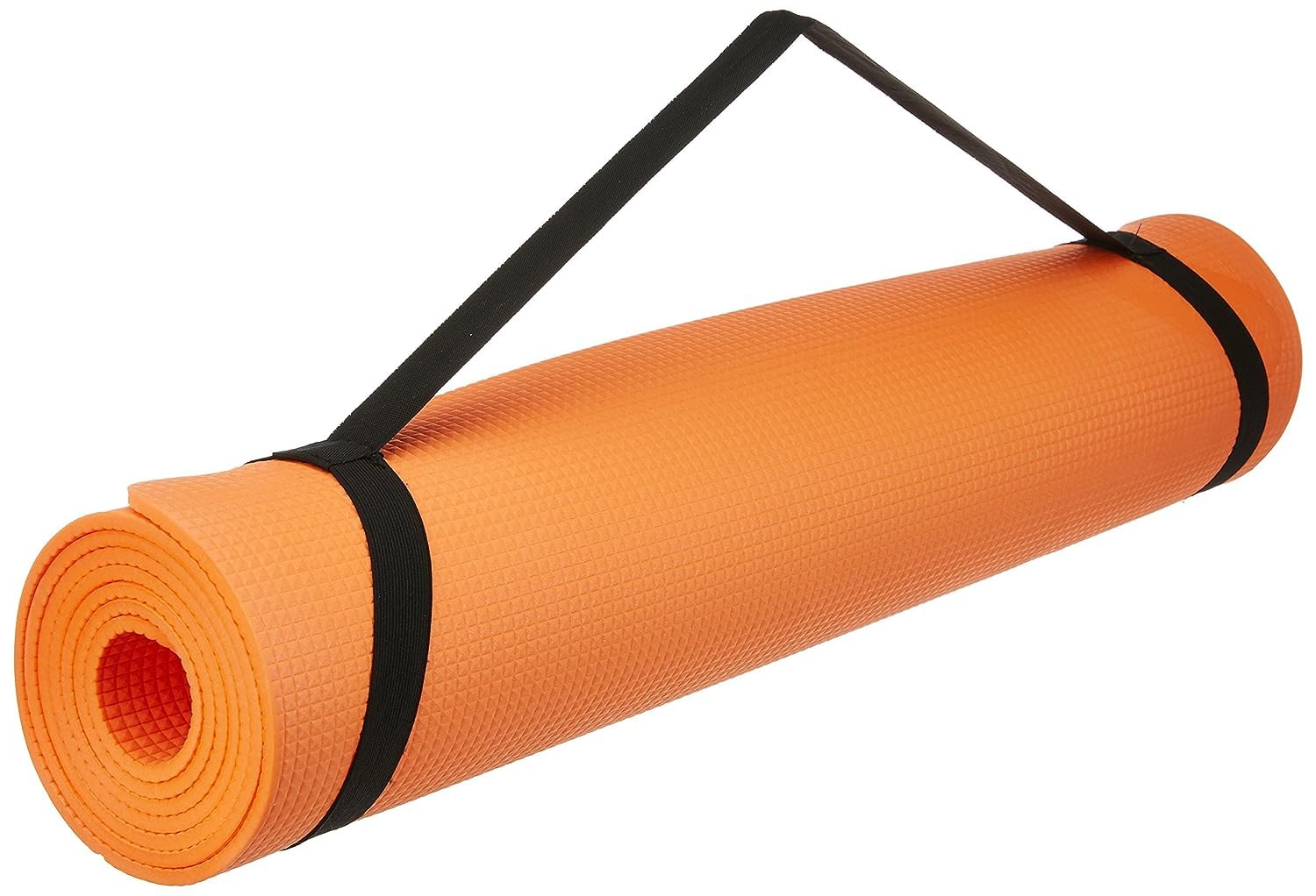 DFH 4mm Anti-Skid EVA+TPE Yoga Mat with Elastic Carry Strap for Home Gym & Outdoor Workout for Men & Women-Orange-picture-27