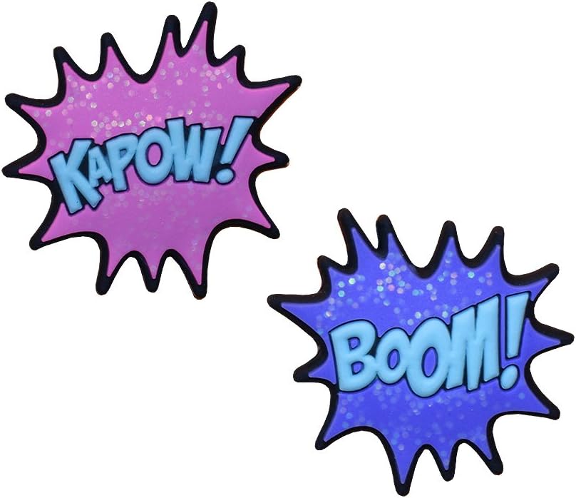 Racket Expressions - Girls Purple and Pink Tennis Racket Dampener Shock Absorber - Cute Tennis Dampeners for Rackets - 2 Sided Kapow and Boom Tennis Vibration Dampener 2 Pack