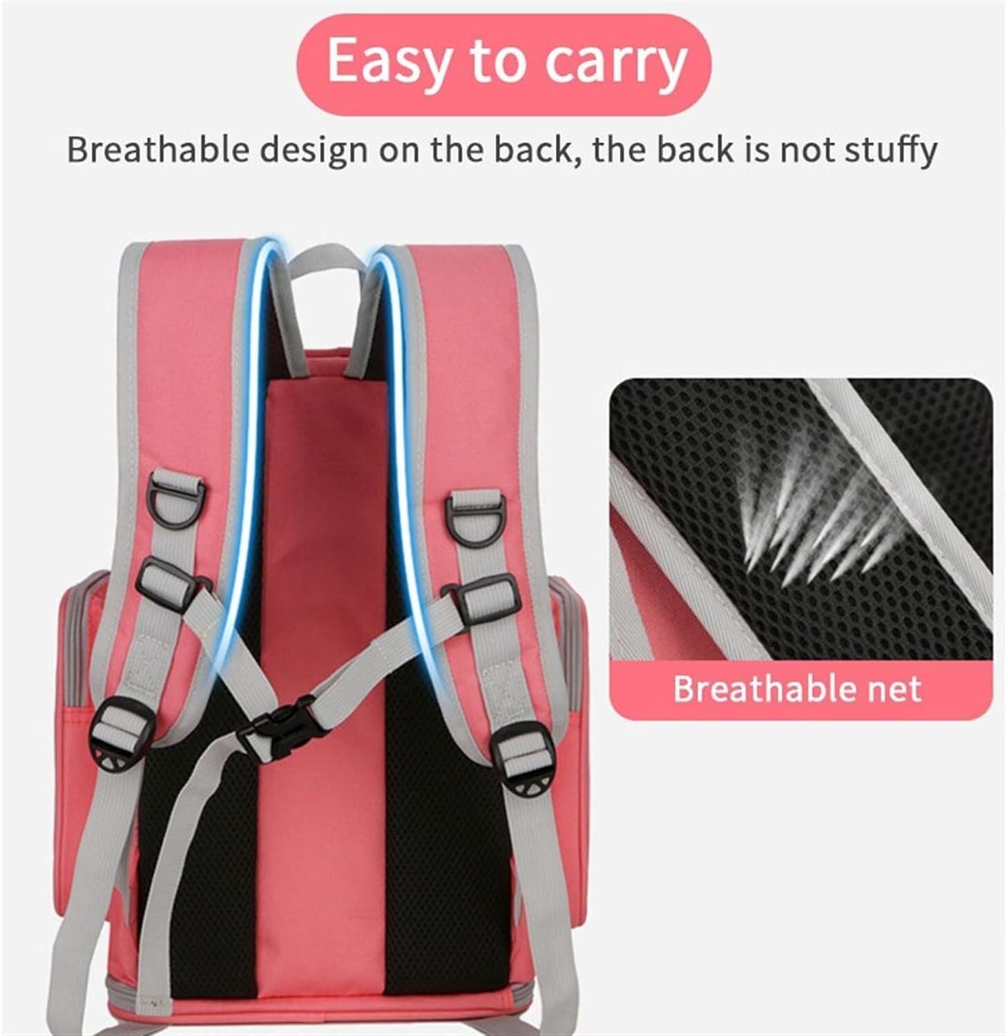 Rucksack Haustier-Rucksack, Katzentasche, Haustier-Outdoor-Tragetasche, Doppelte Umhängetasche, Faltbare Reisetasche, Kleine Hundekatzen Haustier(Black)