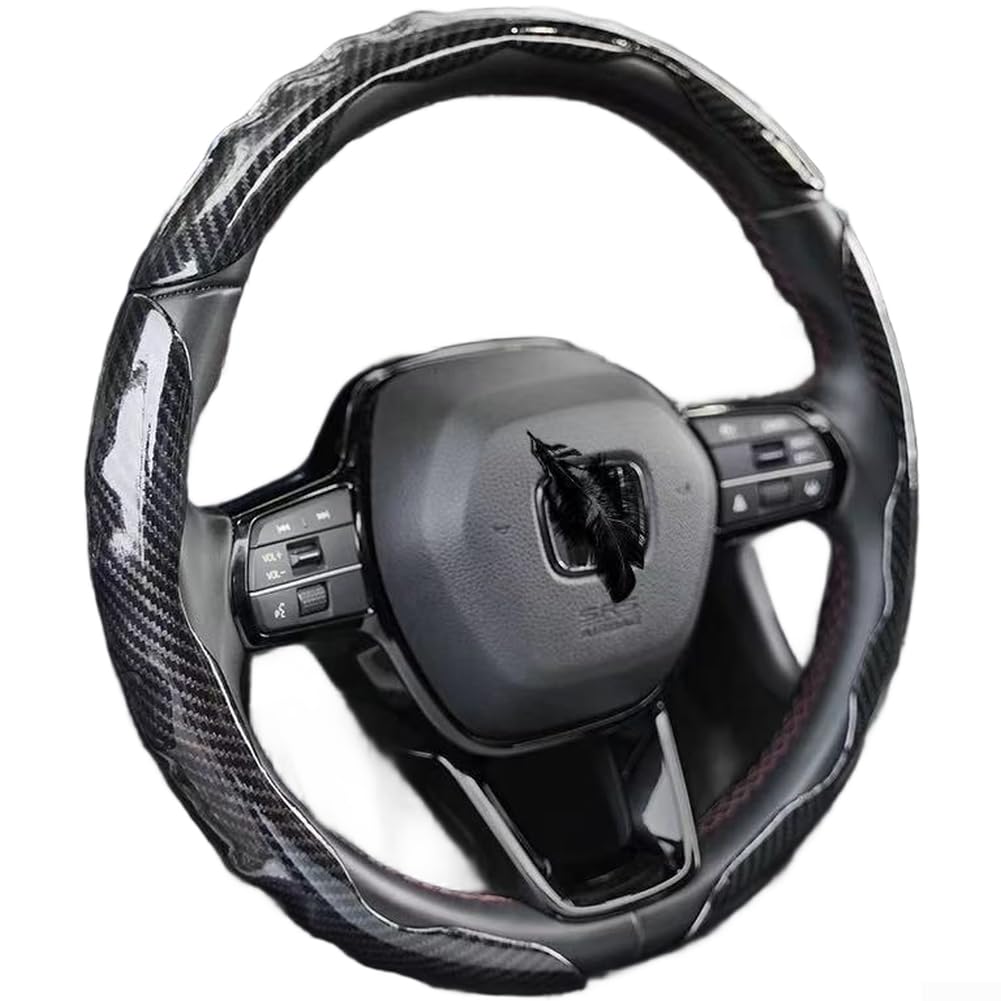 Coprivolante ultra sottile in fibra di carbonio, 1,68 mm, antiscivolo, con impugnatura testurizzata, per tutte le stagioni, adatto per auto, camion, SUV, furgoni, confezione da 3 pezzi