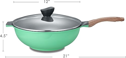 Miniatura 5 de Concord Sartén antiadherente de 13 pulgadas INOBLE Wok Sartén para freír. Revestimiento inoble japonés premium (rubor)