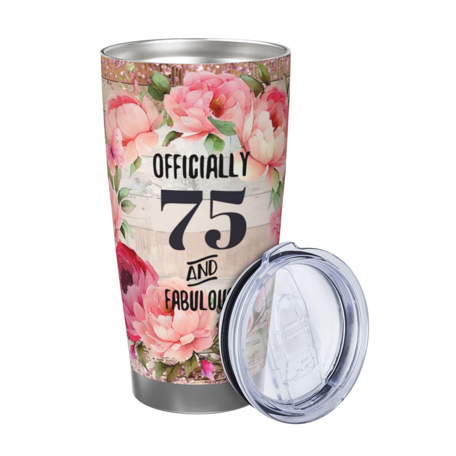 Bofemgt 75th Birthday Gifts for Women,75th Coffee Tumbler Stainless Steel Travel Mugs Cups Water Bottle for Mom Grandma 20oz,1950 Birthday Gifts