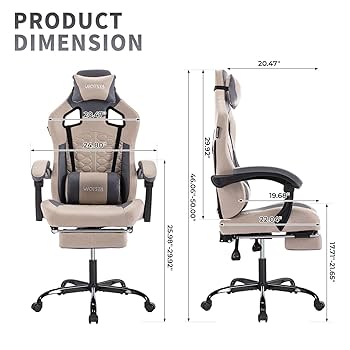 新品　革質高級ゲーミングチェア　ヘッドレストとランバーサポート付き　人間工学 Amazon.co.jp: WOTSTA ゲーミングチェア マッサージ付き 人間