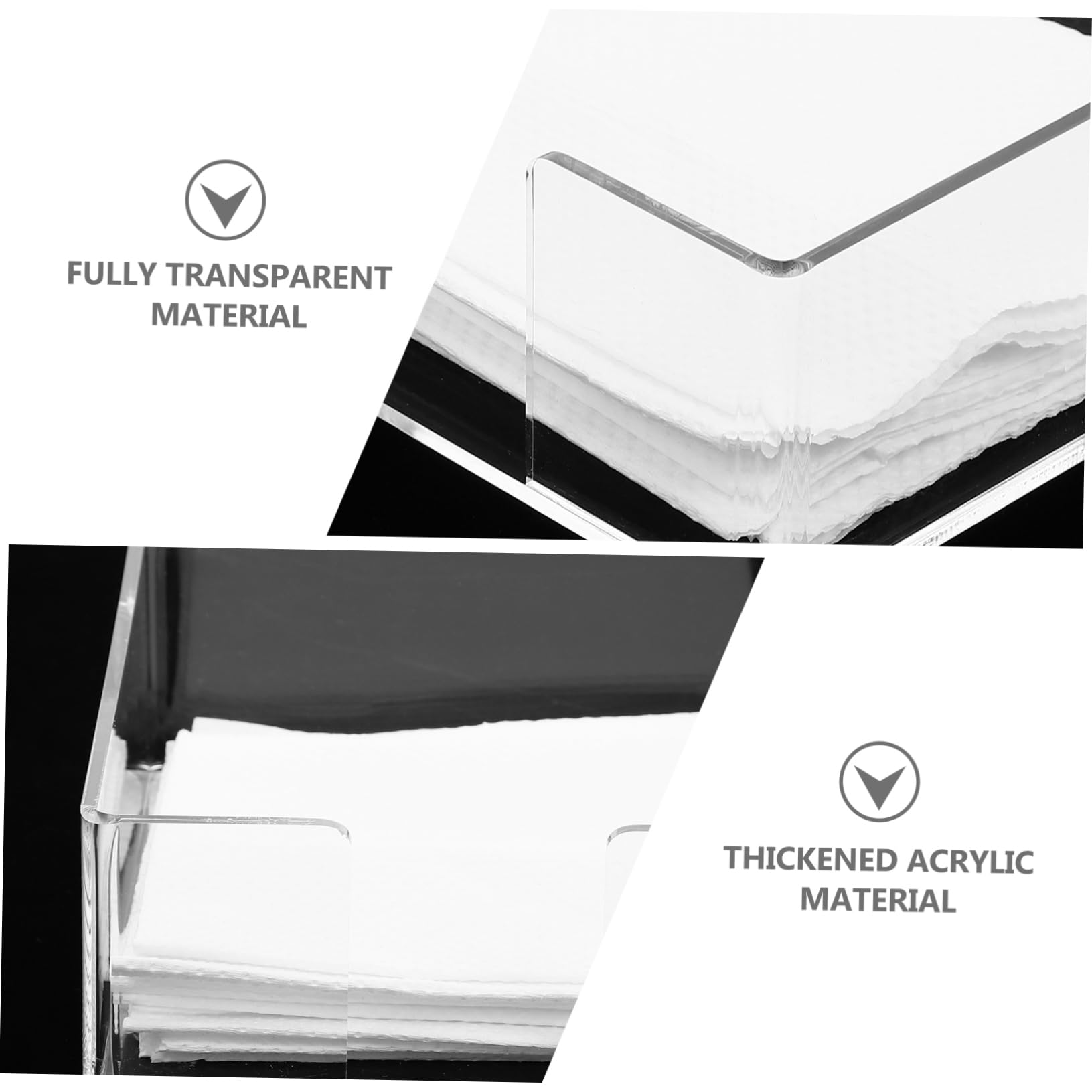 BESTOYARD 3piezas Caja De Servilletas Acrílica Transparente para Escritorio Soporte Multiusos De Servilletas para Cocina y Restaurante Fácil De Limpiar Diseño Moderno y Elegante Material
