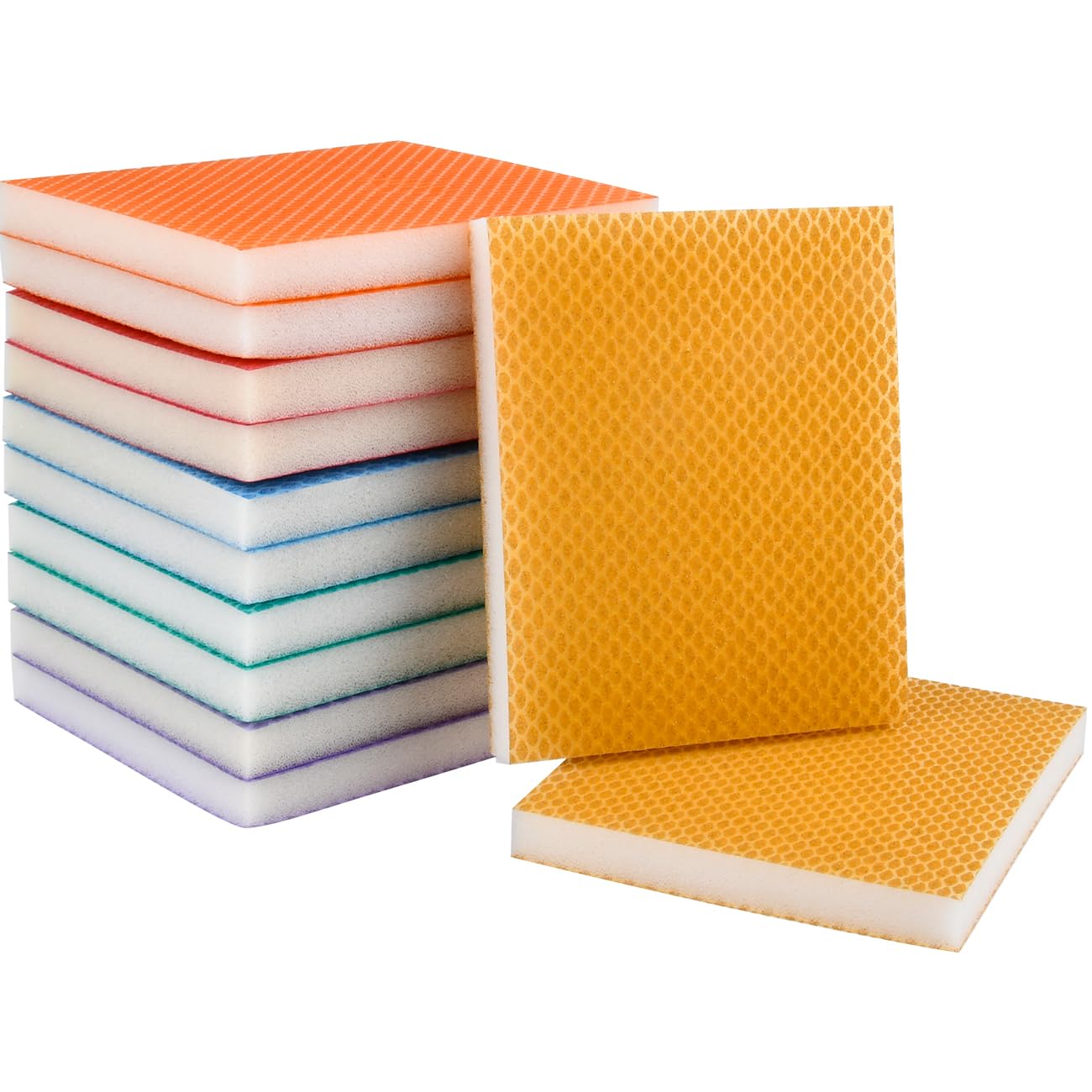 BATINO 12Pack Sanding Sponges, 100/120/150/180/220/240 Grit Flexible Wet Dry Sandpaper Brick, Hand Sanding Blocks, PU Foam Sanding Pads for Grinding, Polishing Metal, Wood, Steel, Stainless Steel