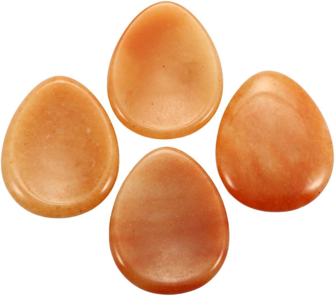 mookaitedecor Pack of 2 Natural Red Aventurine Crystal Thumb Worry Stones for Anxiety Stress Relief Polished Oval Pocket Stones Palm Quartz Healing Crystal Gifts for Reiki Chakra Balancing - Image 4
