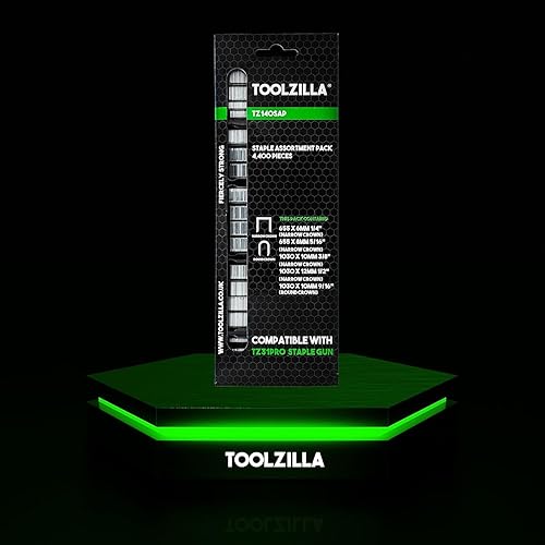 Miniatura 7 de TOOLZILLA Paquete surtido de grapas, 4,400 piezas, variedad de grapas para pistola de grapas, grapadoras y grapas, incluyendo corona estrecha y