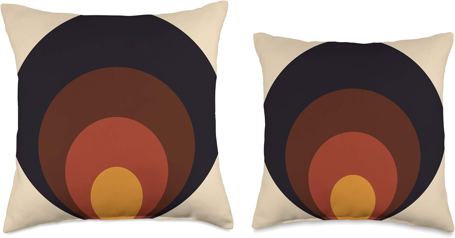 70's Retro Vintage Geomtric Shape No.1 Throw Pillow