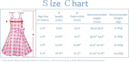 Miniatura 3 de Muñeca de película para niños pequeños y niñas, color rosa y blanco, a cuadros, disfraz de cosplay, vestido de Halloween, vacaciones, verano, ropa
