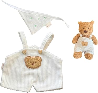 14-15"/36cm Bartholomew Overalls Set with Reversible Bandana 2-Piece Clothes for Teddy BearNO Doll