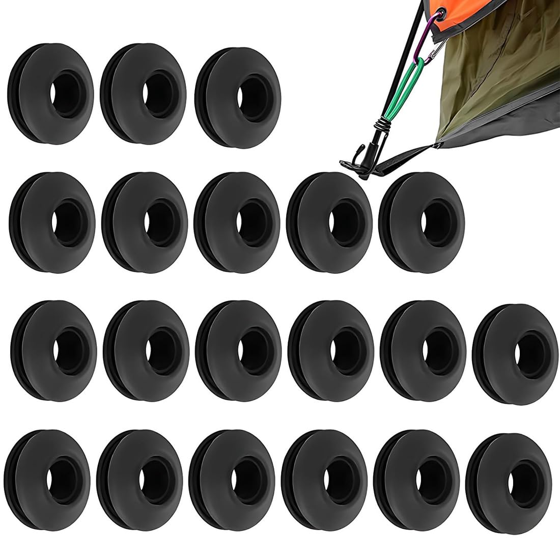 20 Pezzi Occhielli Per Teloni Occhielli Per Telone In Plastica,Occhiello Per Telone Autoperforante,Multiuso Per Tende Da Piscina Teloni Tende Telo(Nero)