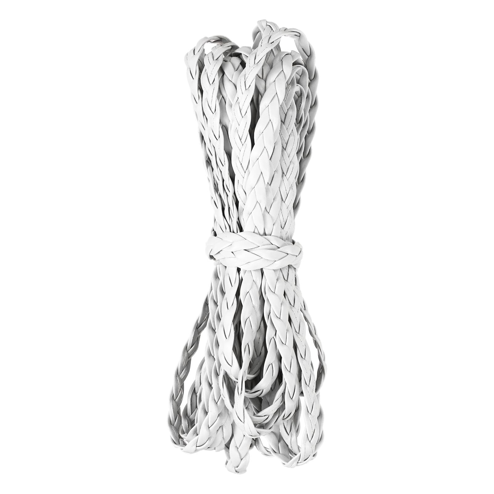 Cordon de cuir tressé plat 7mm lacet blanc 5m pour fabrication de bijoux et colliers DIY