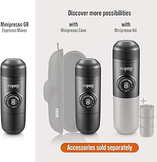 Wacaco Minipresso GR, Portable Espresso Machine, Compatible Ground Coffee, Hand Coffee Maker, Travel Gadgets, Manually Operated, Perfect for Camping, Hiking