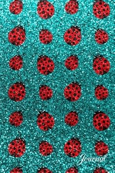 Paperback Journal: Faux turquoise glitter cute ladybugs notebook Book