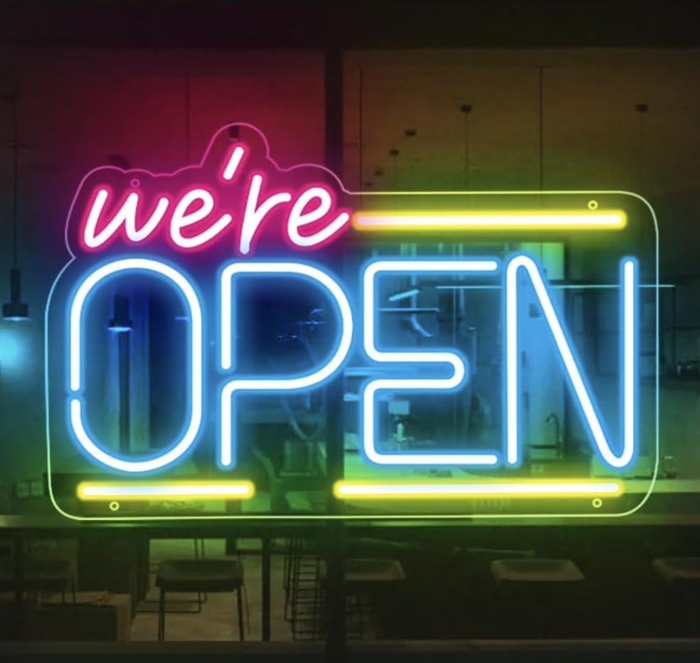 Orionhub Open Neon Sign Led Open Sign for Business Window Glass