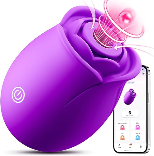 Miniatura 14 de Vibrador de juguete sexual de rosas para mujer – allovü - Juguetes sexuales con succión de rosa negra para mujeres, estimulación del pezón