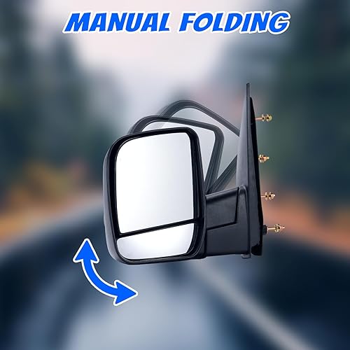 Miniatura 6 de PZ Espejo de puerta frontal izquierdo para el lado del conductor, doble cristal, compatible con Ford E150 E250 E350 E450 E550 Club Wagon Econoline