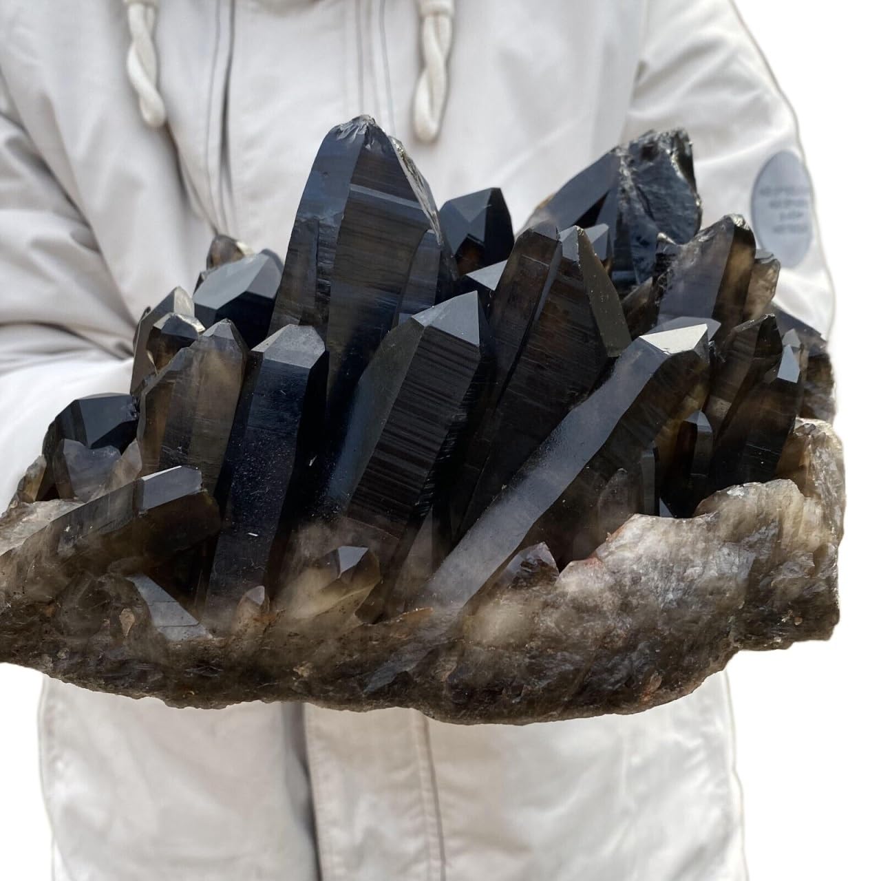 KJEBVHIRS Stone Naturally Formed Tea Black Quartz Cluster,Crystal Stone Cluster(Size:200-300g)