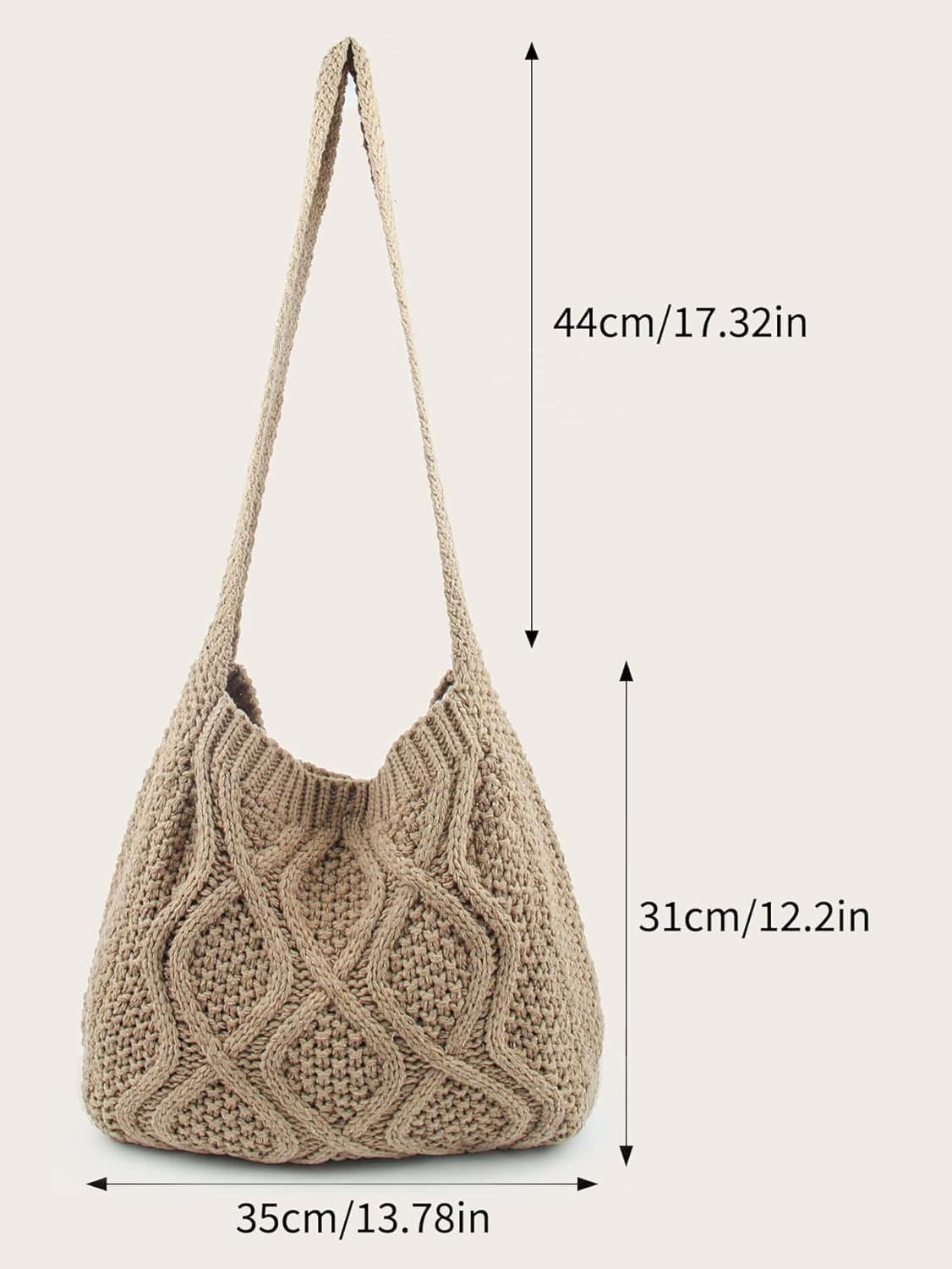 Verdusa Women's Crochet Shoulder HandBags Hobo Knitted Tote Bag Shopping Bags - Image 7