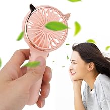 Horoper Mini Handheld Fan, Small Powerful Fan, Portable Fan Cat Ears Handheld Fan 3 Levels USB Charging Mini Portable Handheld USB Fan for Outdoor Activities Travelling
