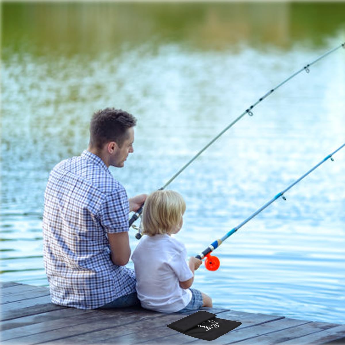 Fishing abhakmatte Angeln abhakmatte 98x30cm Fishing Maßband zum Angeln Faltbare karpfenangelmatte,Tragbar Karpfen Angelzubehör,Anfänger Outdoor Karpfen Forellenangeln (Portabler Stil)