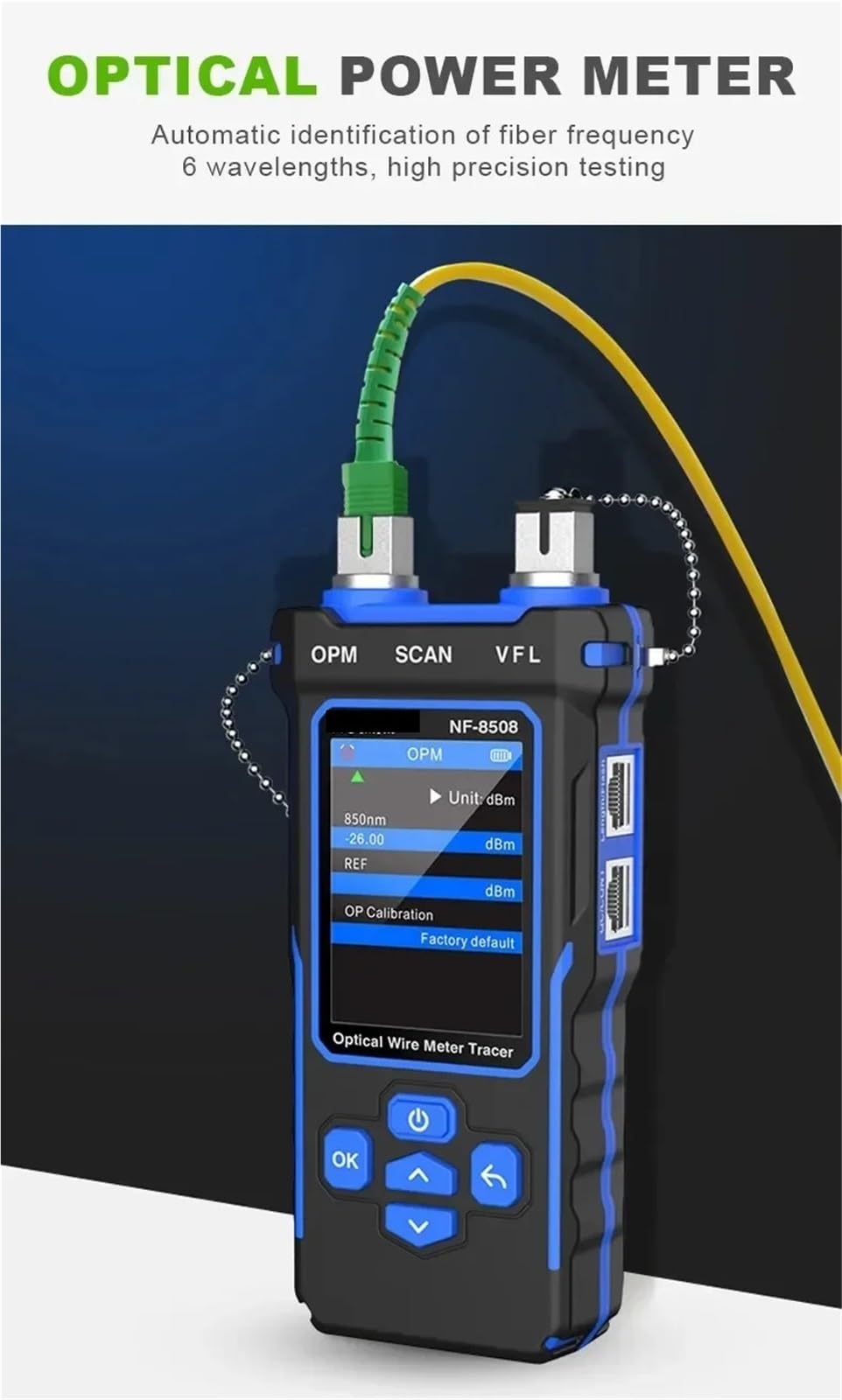 Tester per cavi di rete, LCD Digitale RJ11/45, Rilevatore Ottico PoE, Misuratore,per cavo di rete