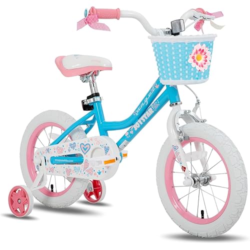 JOYSTAR Angel Girls Bike for Toddlers and Kids Ages 2-13 Years Old, 12 14 16 18 20 Inch Kids Bike with Training Wheels & Basket, 20 24 Inch Girls Bicycle with Handbrake & Kickstand