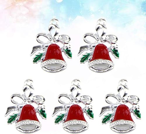 Miniatura 2 de Amosfun 20 adornos de cascabel de Navidad con lazo, colgantes colgantes para árbol de Navidad, accesorios de joyería de bricolaje