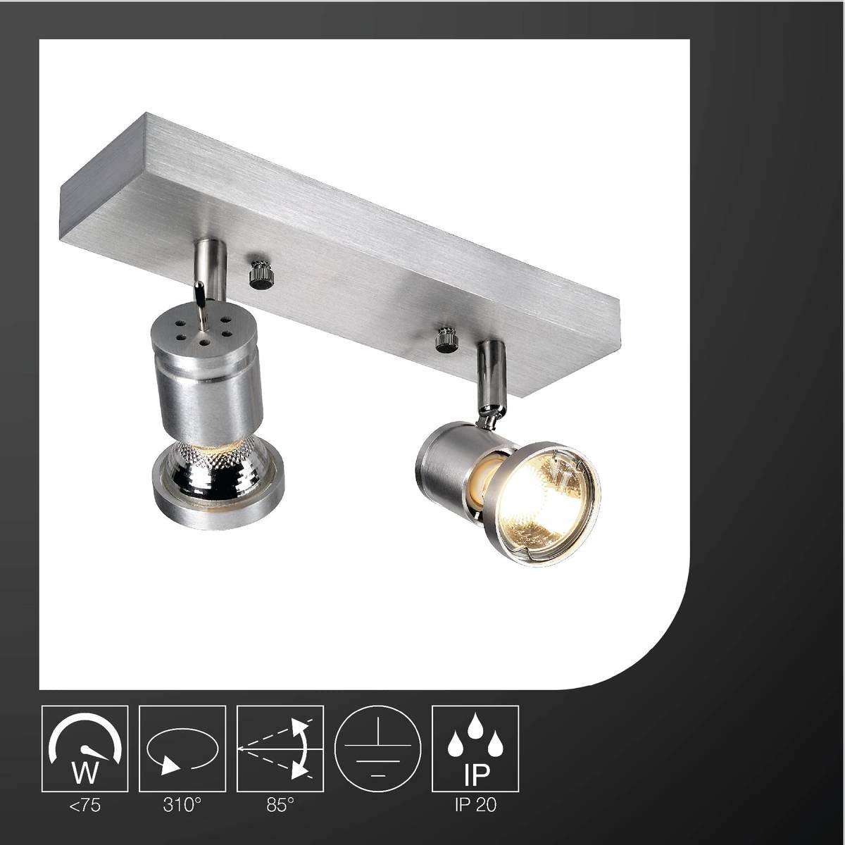 SLV Wall and Ceiling-Mounted Light SOUVEREEN II QPAR51 / Ceiling and Wall Lighting Inside, Surface-Mounted Light - Image 2