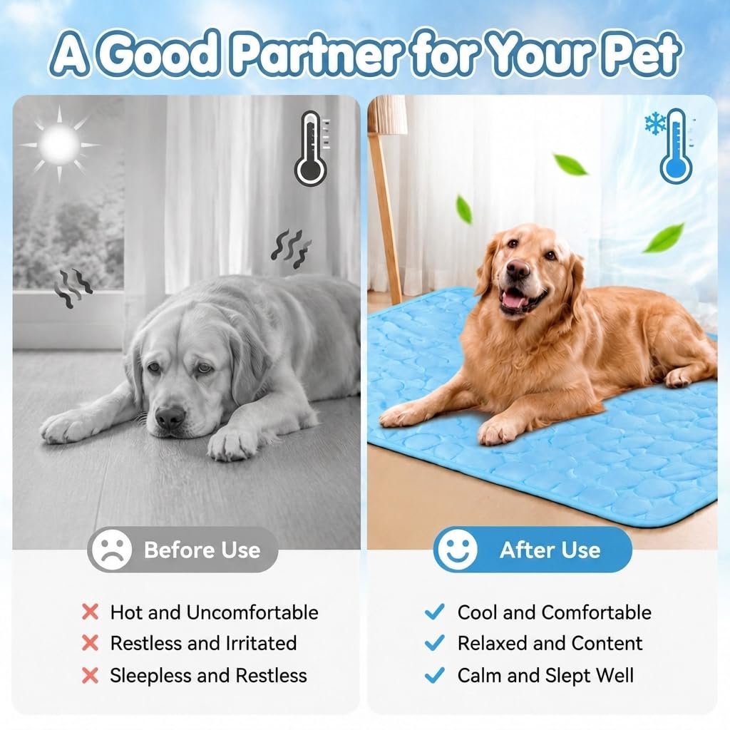 Tapis Rafraîchissant pour Chien et Chat, Coussin Rafraîchissant et Durable