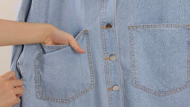 CYLADY Womens Denim Shirt Long Sleeve Oversized Boyfriend Jean Jacket  Shacket Trendy Button Down Shirt Light Blue at Amazon Women's Coats Shop