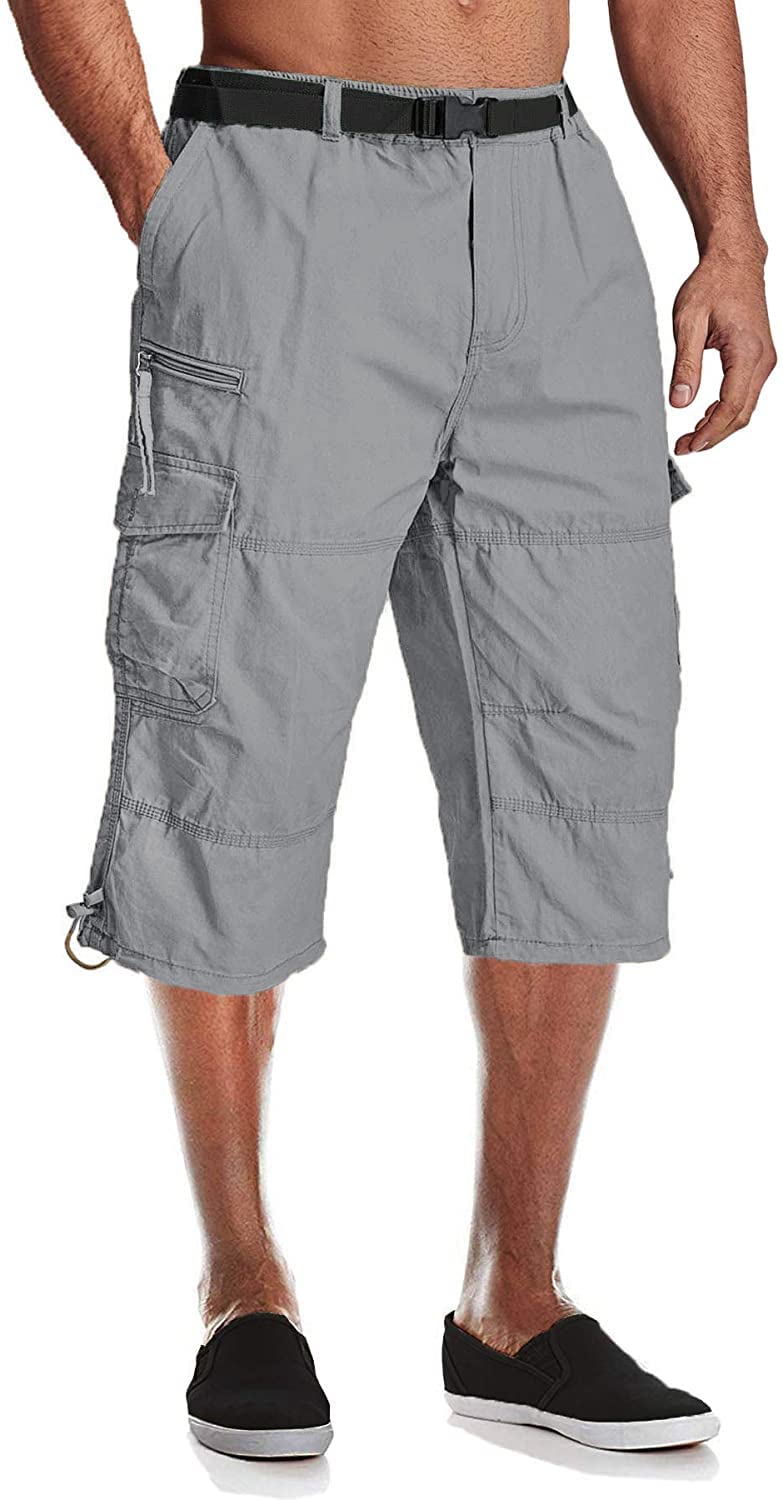 Sponsored Ad – Mens Cargo Shorts Casual 3/4 Length Baggy Combat Trousers Elasticated Waist with Multi Pockets