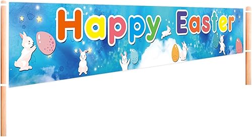 Decoración colgante de Pascua grande  Cartel de feliz Pascua  Decoraciones de suministros para fiesta de Pascua  Decoraciones para interiores y