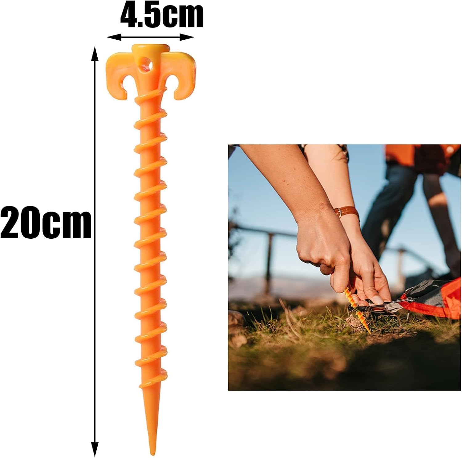 12 Packs of Reusable Tent Piles,Stakes for Inflatables 7.9 inch Heavy Duty Stakes Novelty Portable Gound Stakes for Beach,Garden,Hiking