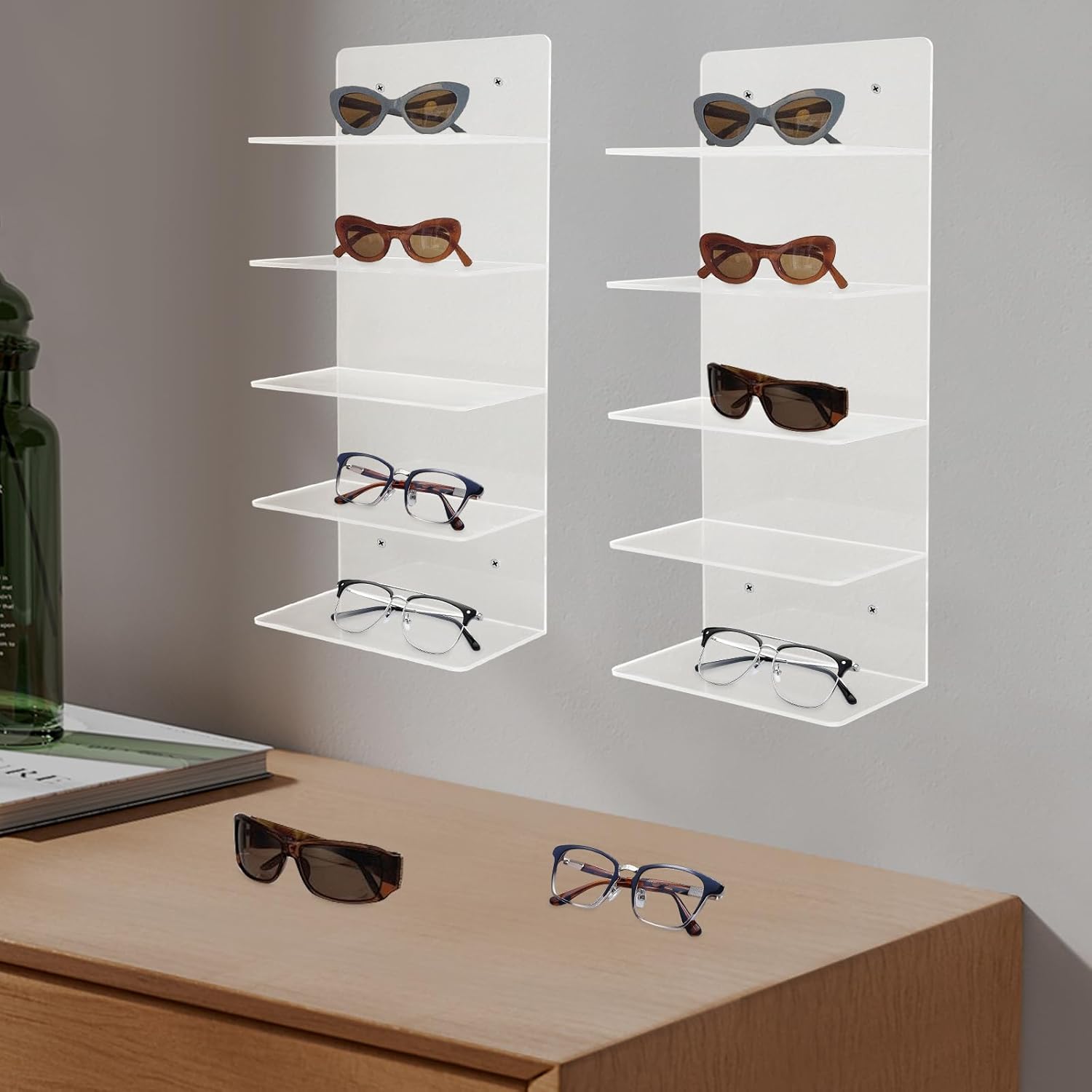 2PCS Clear Acrylic Sunglasses Holder...