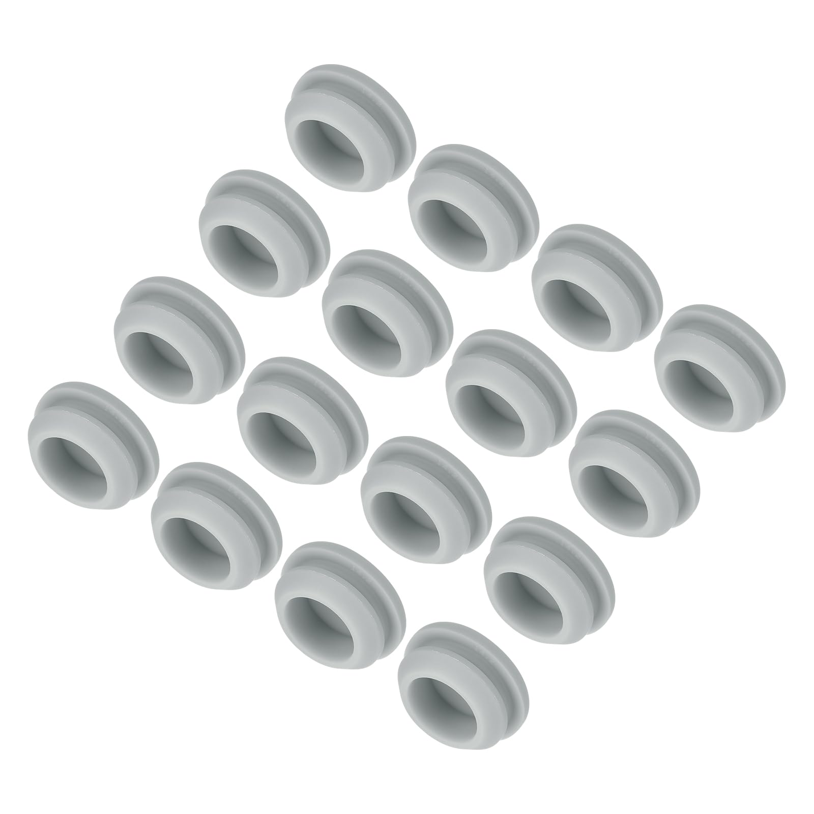 MECCANIXITY 16pcs Silicone Snap in Locking Hole Plugs,14mm/0.6 Inch Mounting Diameter Narrow Groove Width 2mm Panel Seal Cover Round for Kitchen Bulkheads Waterproof Sealing Plugs Grey