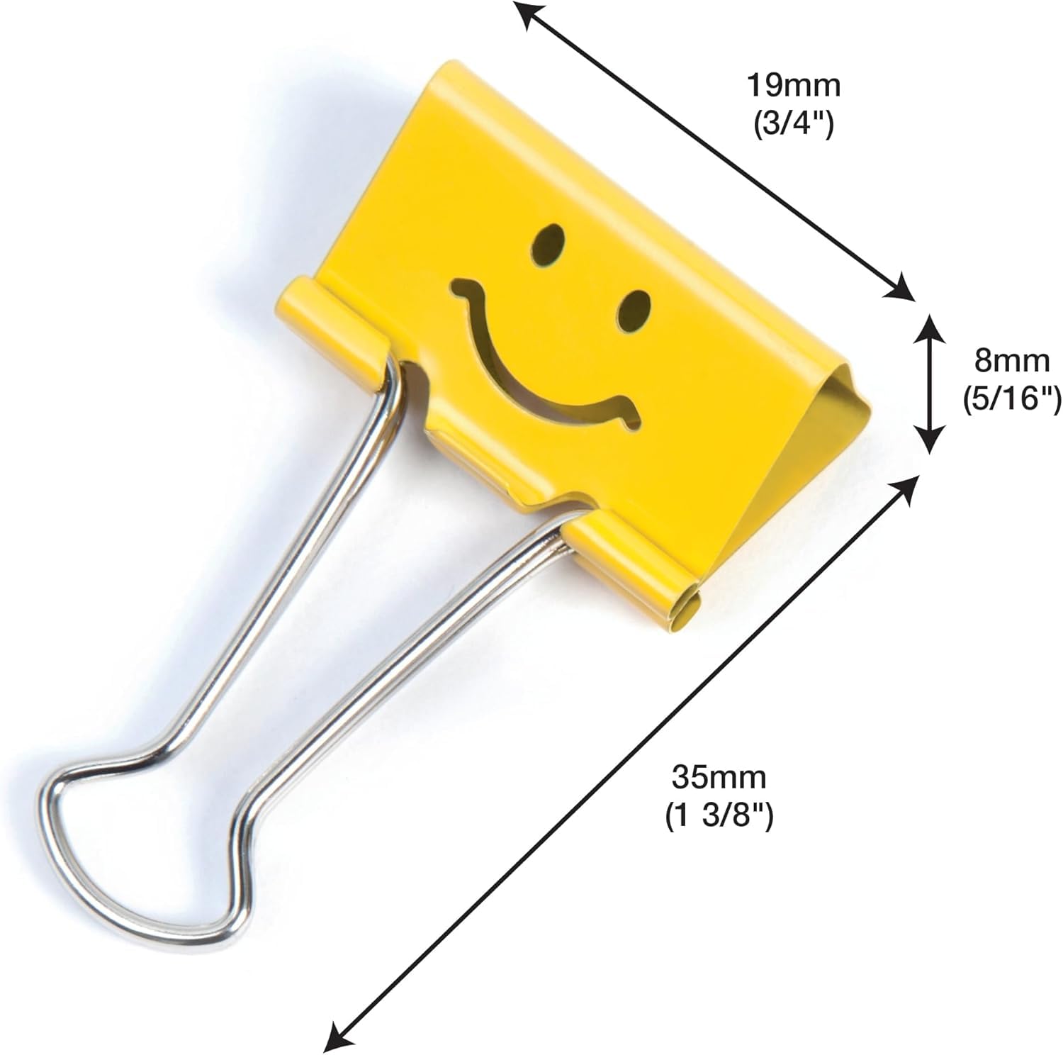 Rapesco 1428 19 mm Smile Foldback klamerki, różne kolory, 80 sztuk