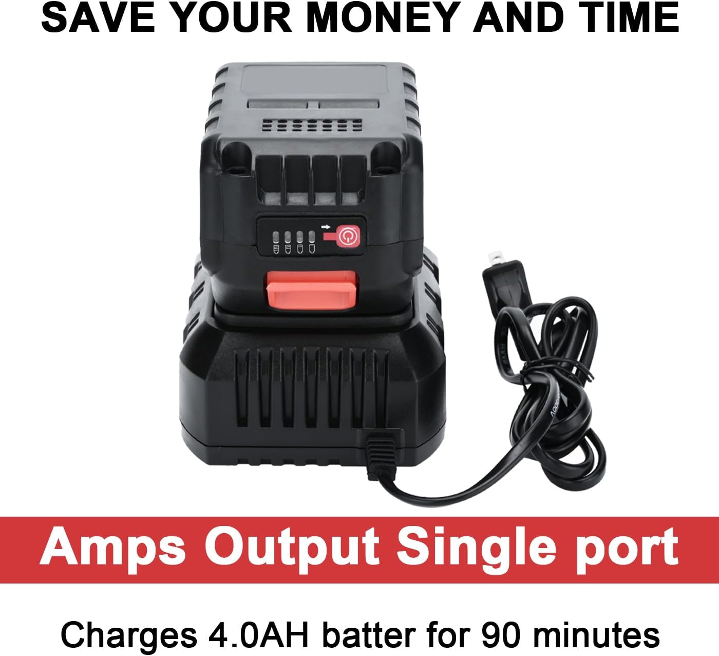 Cordless Blower and Single Port Rapid Charger Base,Portable Mini Blower and 1 Port Battery Base for Inflating,Blowing,Car Drying,Clearing Dust by SHINTYOOL