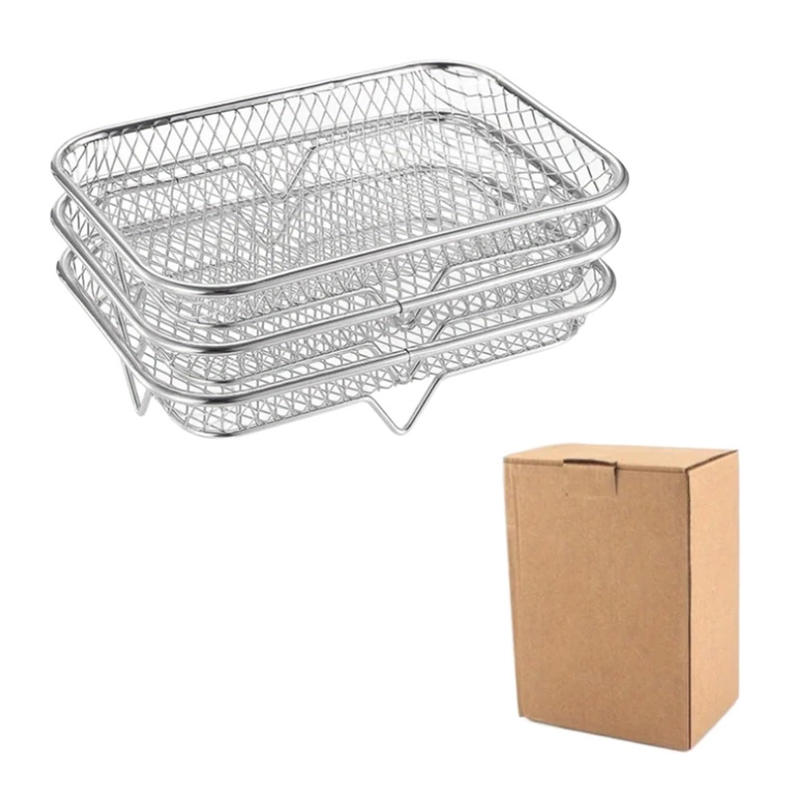 Panier gril mailles rectangulaire en inox pour déshydrater et griller