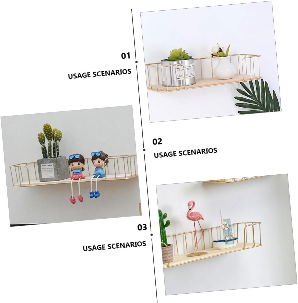 Toddmomy 2pcs Flowerpot Stand Rack Rectangular Hanging Plant Holder for and Flowers Easy to Install Decorative Shelf for Home and Balcony Garden