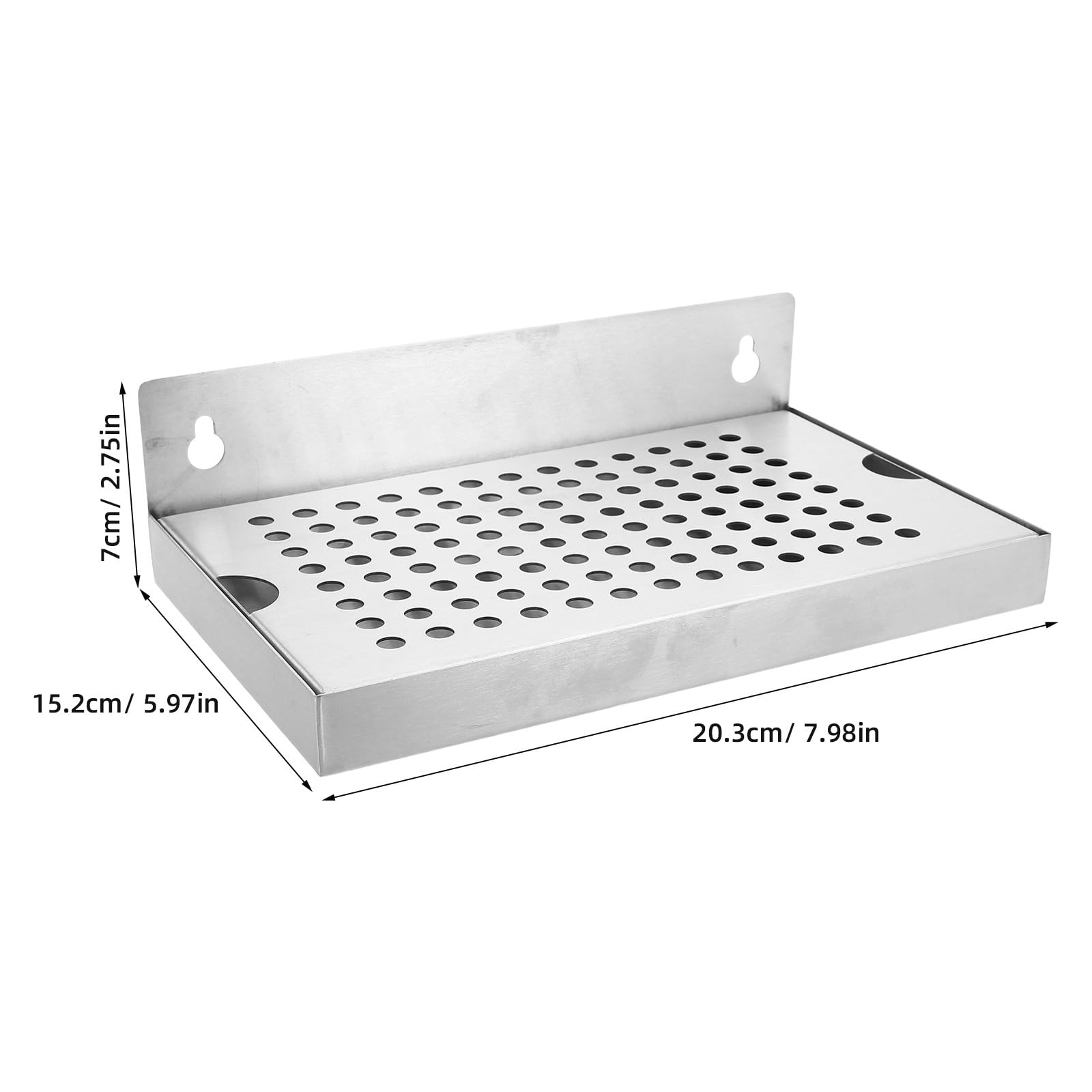 Operitacx Bandeja de Goteo para Cerveza - Bandeja de Goteo de Acero Inoxidable con Drenaje - Superficie Altamente Pulida - Torre de Grifo de Cerveza de Montaje en Pared, reemplazo para dispensador de