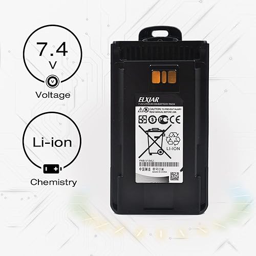 Miniatura 2 de Paquete de 2 baterías de repuesto de iones de litio de 7.4V 2600mAh FNB-V134LI para Vertex Standard VX-260 VX-261 EVX-261 VX-264 VX-450 VX-451