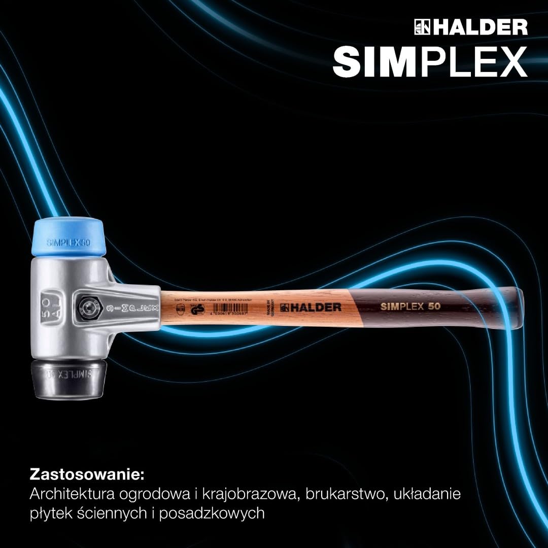 Halder 3112060" Simplex TPE gumowy młot do twarzy, wielokolorowy, 60 mm