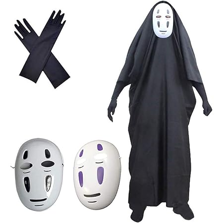 Amazon Wujie 千と千尋の神隠し コスプレ カオナシ 衣装 黒マスク 紫マスク 手袋 4点セット サイズl サイズm 男女共用 プレゼント L コスプレ 仮装 通販